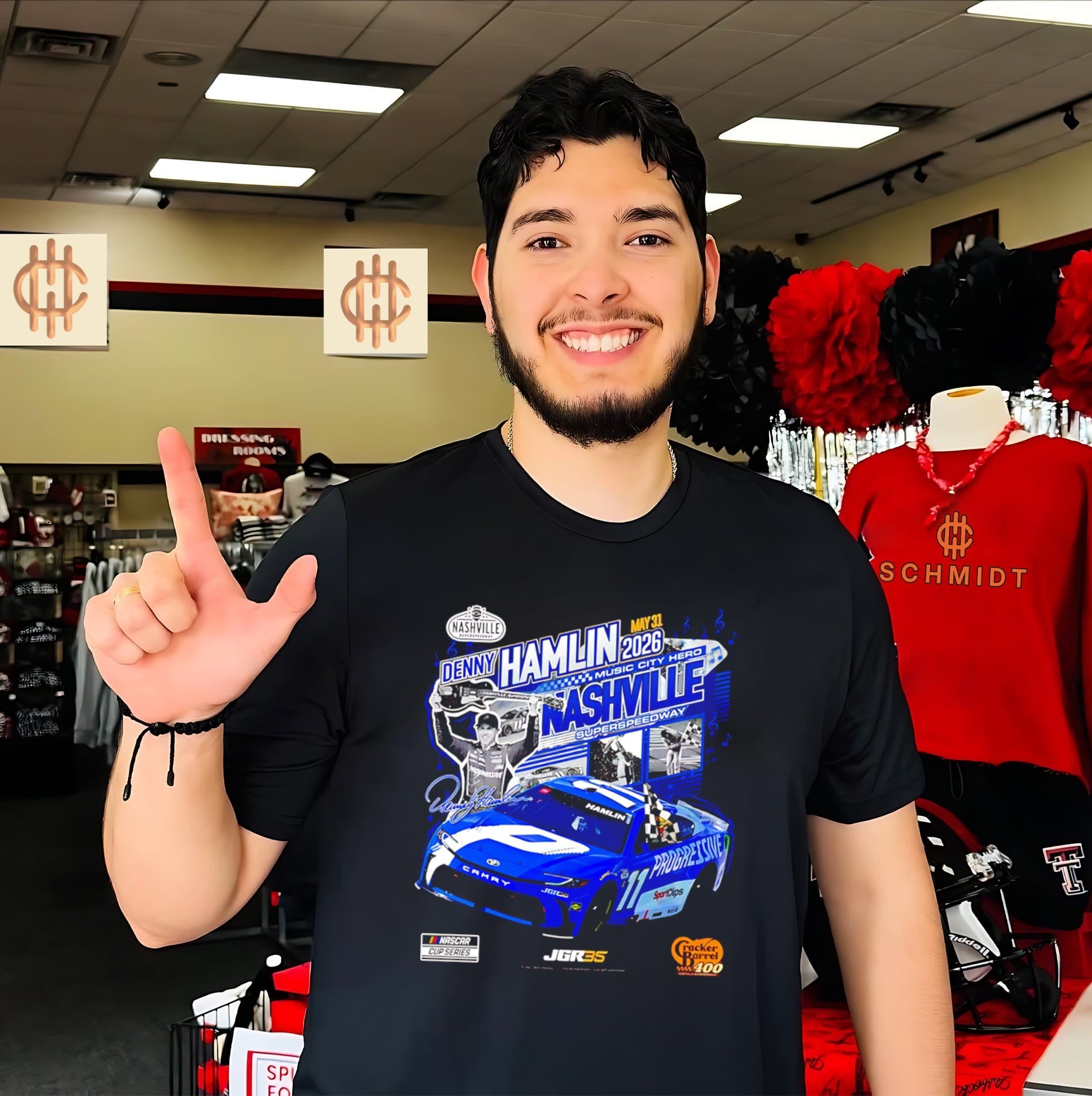 Denny Hamlin 2026 Cracker Barrel 400 Race Winner shirt