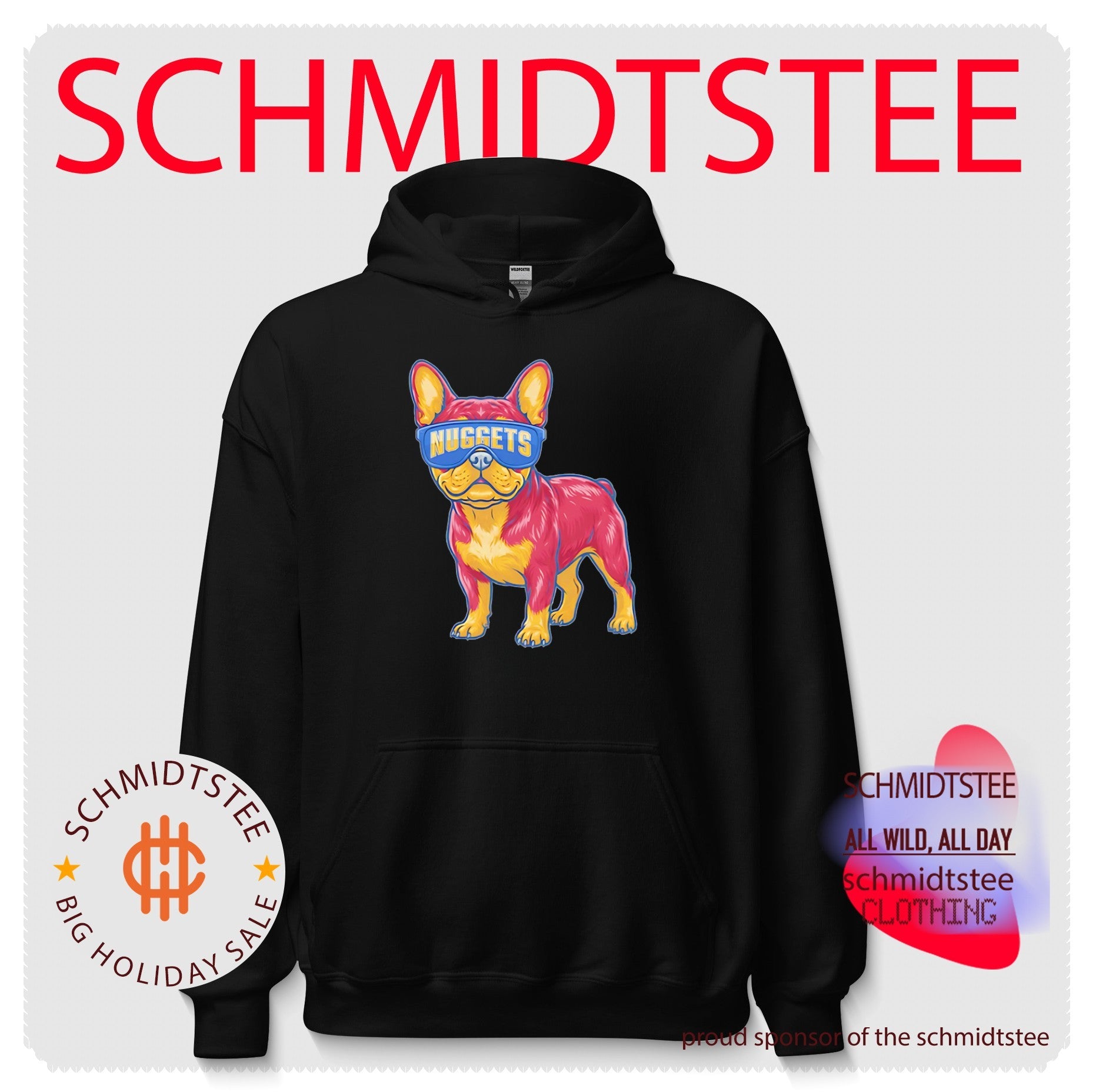 Denver Nuggets French Bulldog cartoon shirt