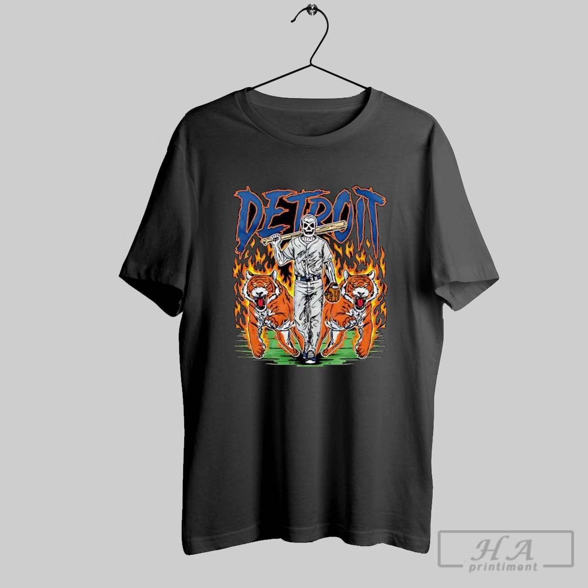 Detroit Baseball Tigers Graphic Skeleton Shirt Hoodie Sweater Longsleeve And V Neck
