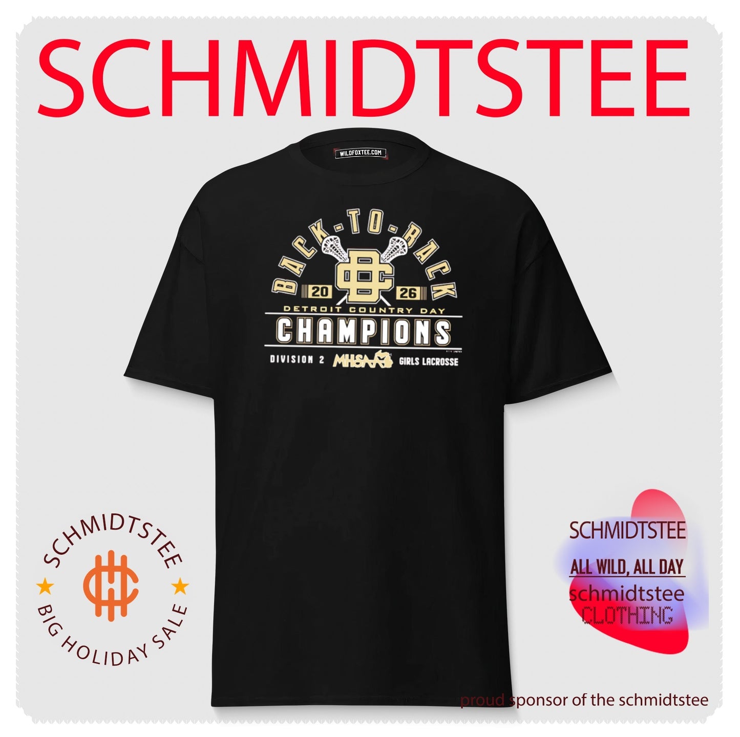 Detroit Country Day 2026 MHSAA Girls Lacrosse D2 Back-To-Back Champions logo shirt