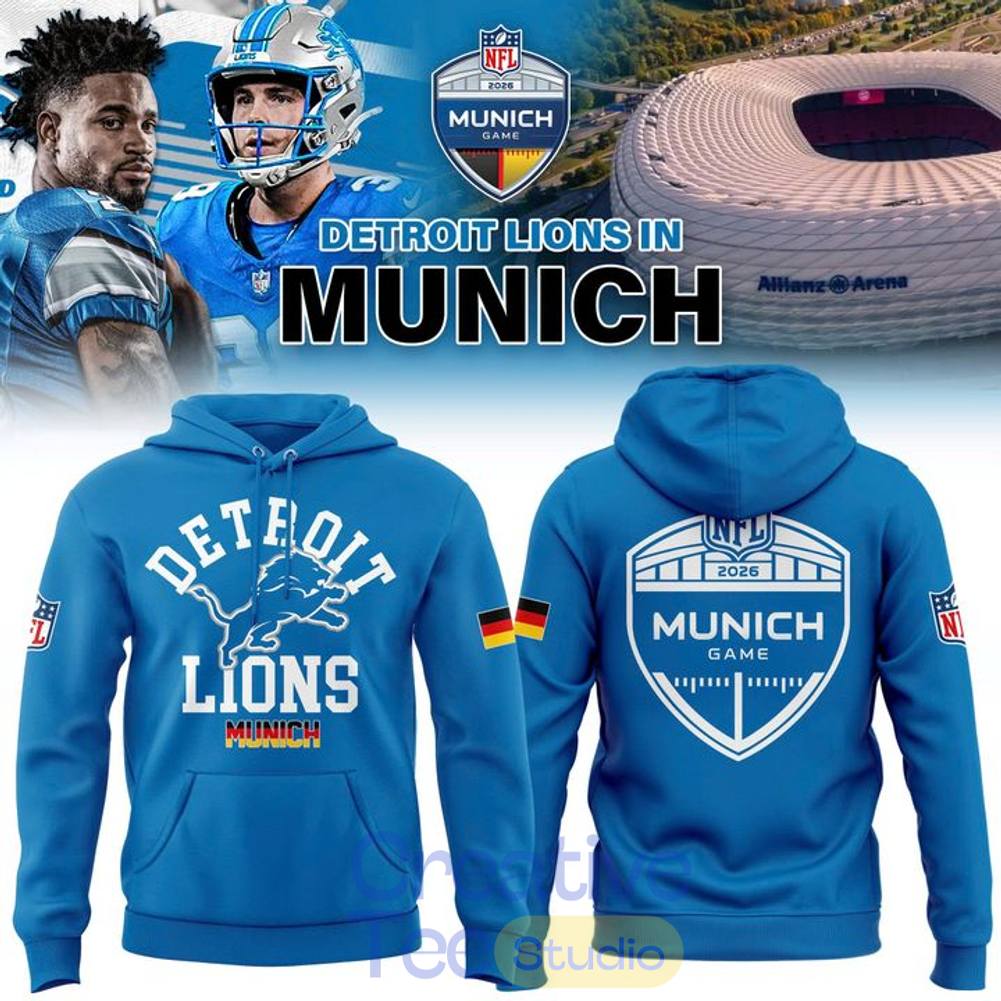 Detroit Lions NFL Munich Game 2026 Tee Hoodie