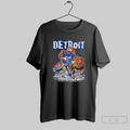 Detroit Lions Football Zombie Player Lion Burning Graphic T Shirt