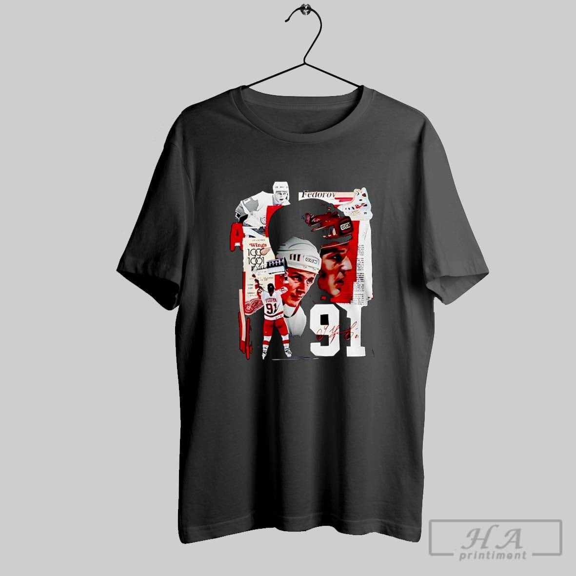 Detroit Red Wings X Sergei Fedorov Signature Red Shirt Hoodie Sweater Longsleeve And V Neck