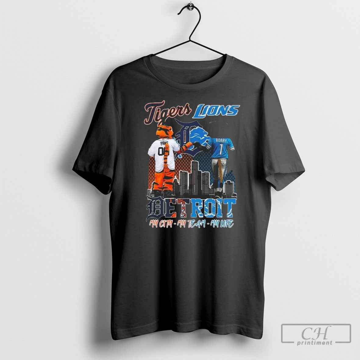 Detroit Tigers And Lions Mascot Sporty 2025 My City My Team My Life Shirt Sweater