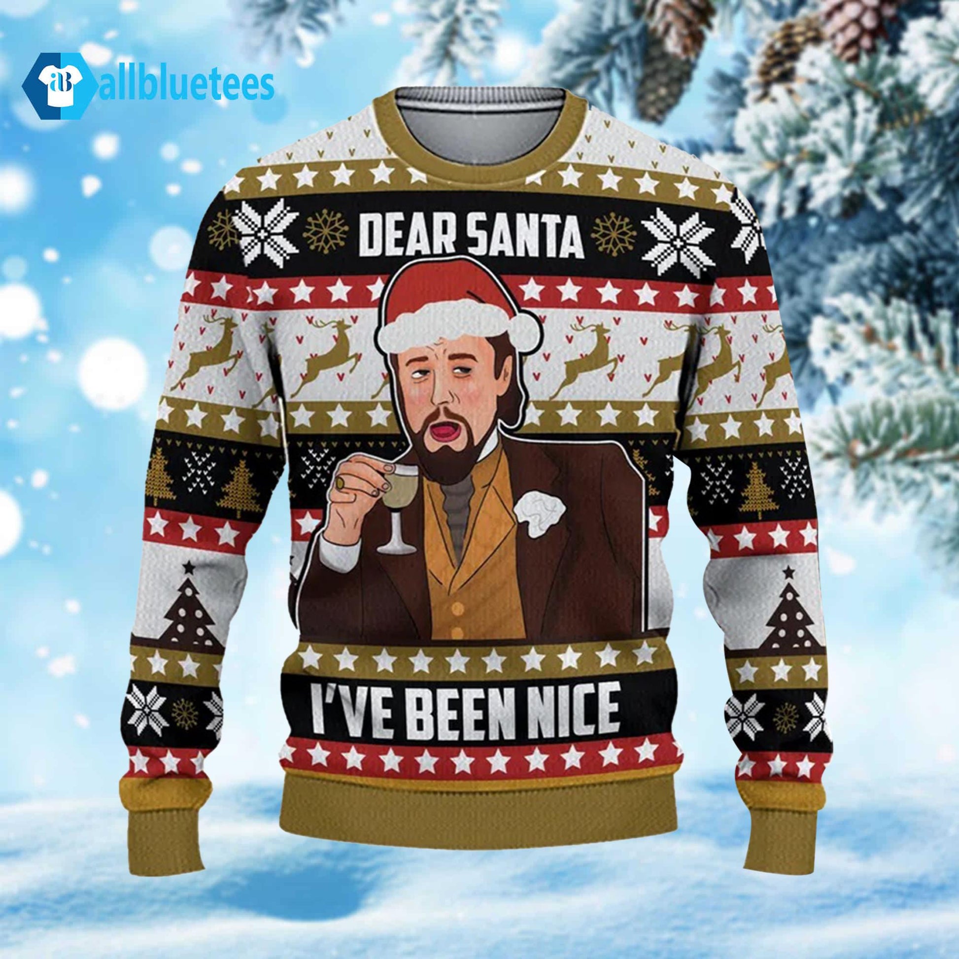 DiCaprio Dear Santa I’ve Been Nice Ugly Christmas Sweater