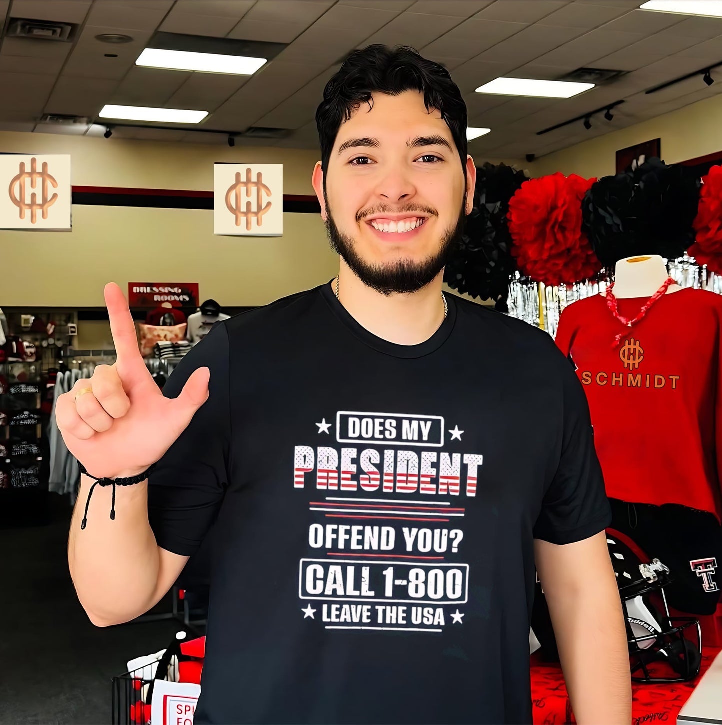 Does my president offend you call 1-800 leave the USA shirt