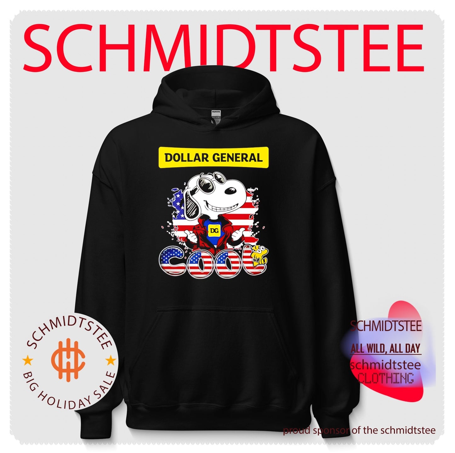 Dollar General Snoopy Cool USA 250th cartoon shirt