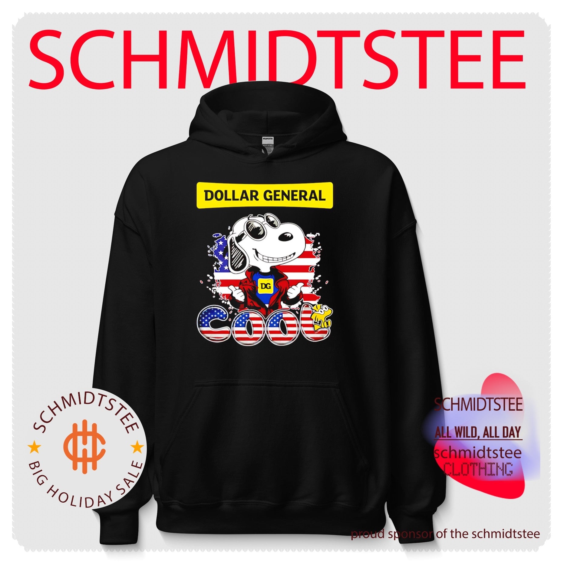 Dollar General Snoopy Cool USA 250th cartoon shirt