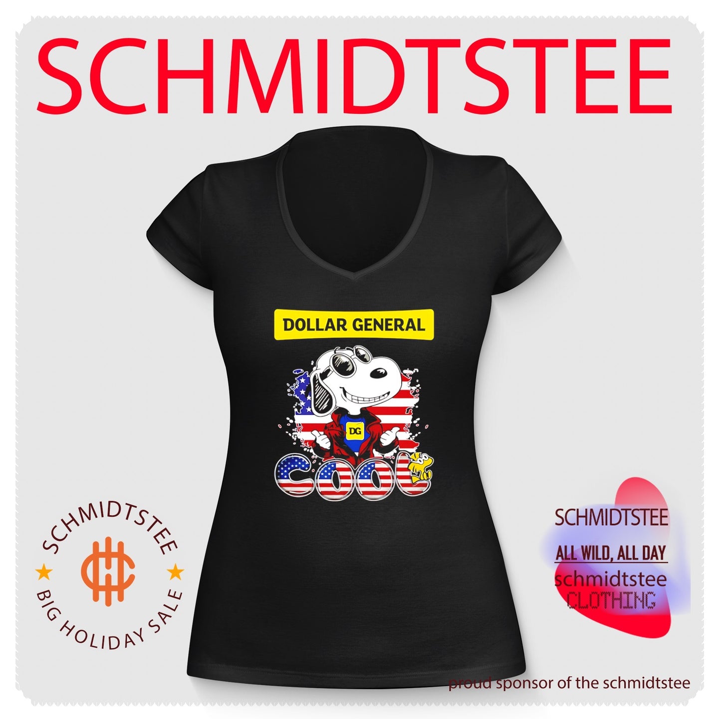 Dollar General Snoopy Cool USA 250th cartoon shirt