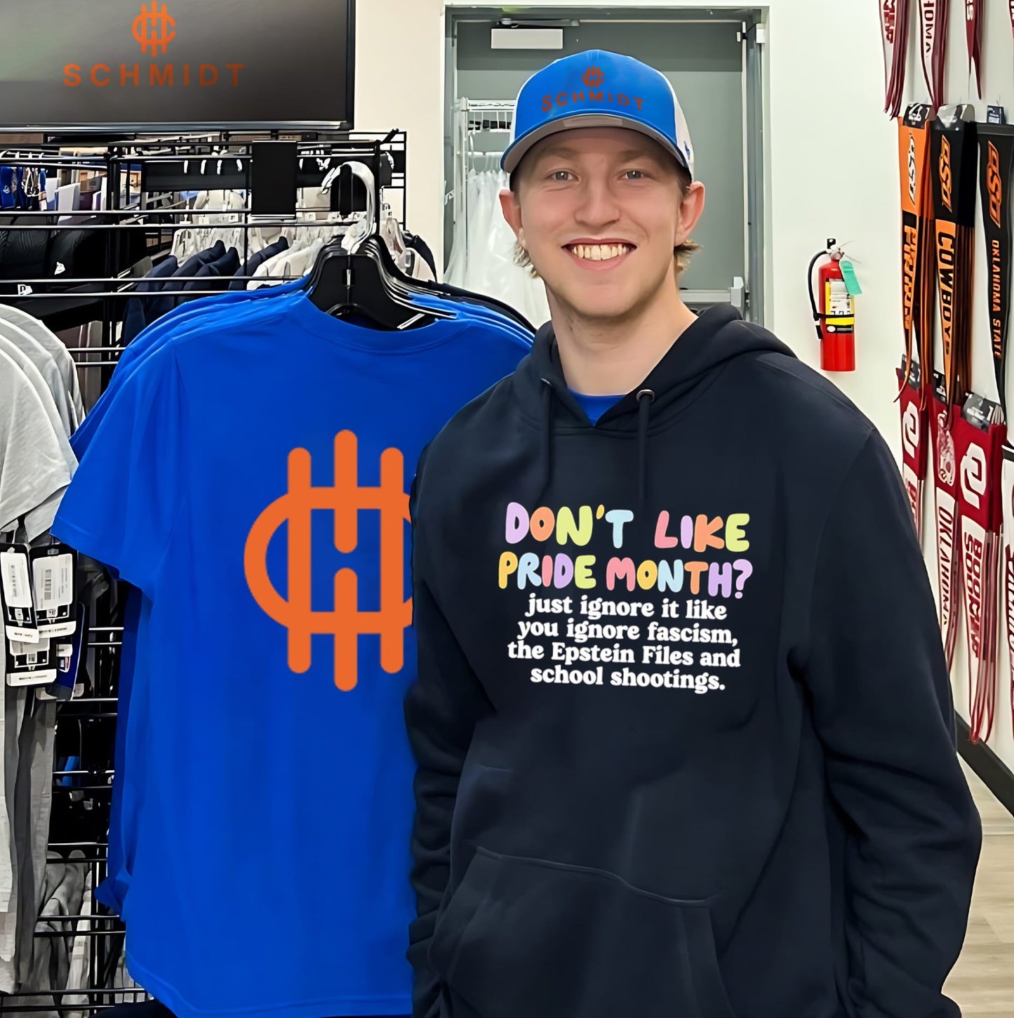 Don’t like pride month just ignore it like you inore fascism the Epstein Files and school shootings shirt