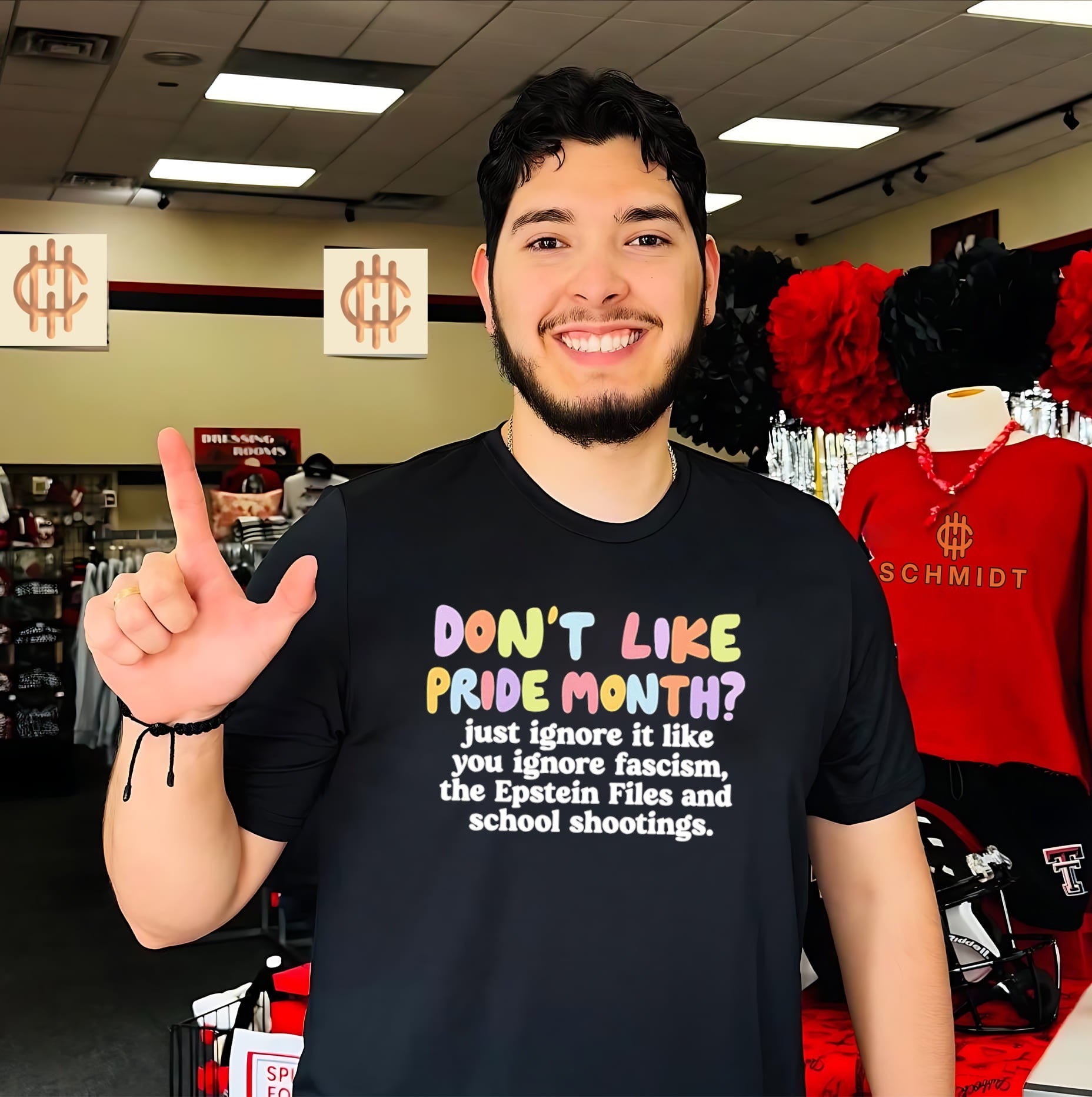 Don’t like pride month just ignore it like you inore fascism the Epstein Files and school shootings shirt