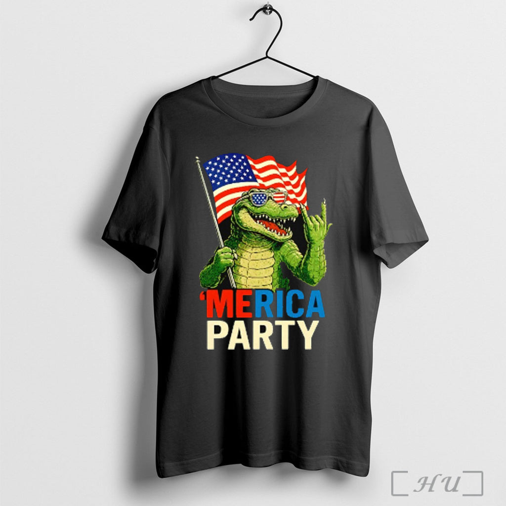 Merica Party Alligator Flag T Shirt Sweatshirt Png