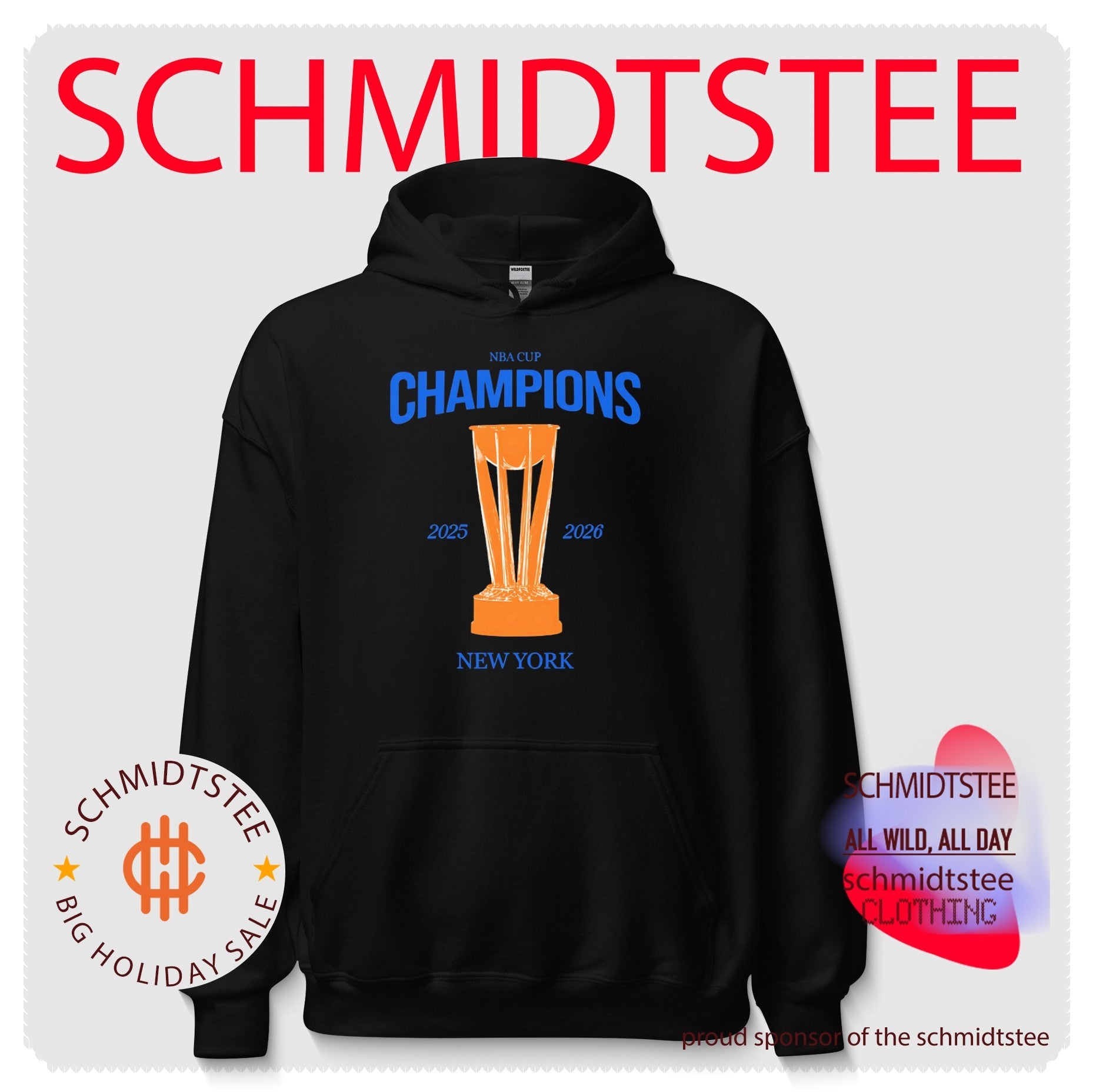 NY Basketball Orange & Blue Cup Champions 2025 2026 trophy shirt