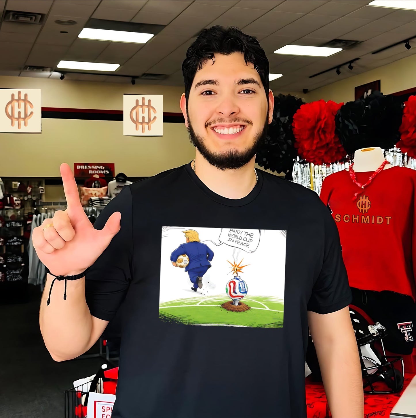 Enjoy the World Cup in peace running away Trump graphic shirt