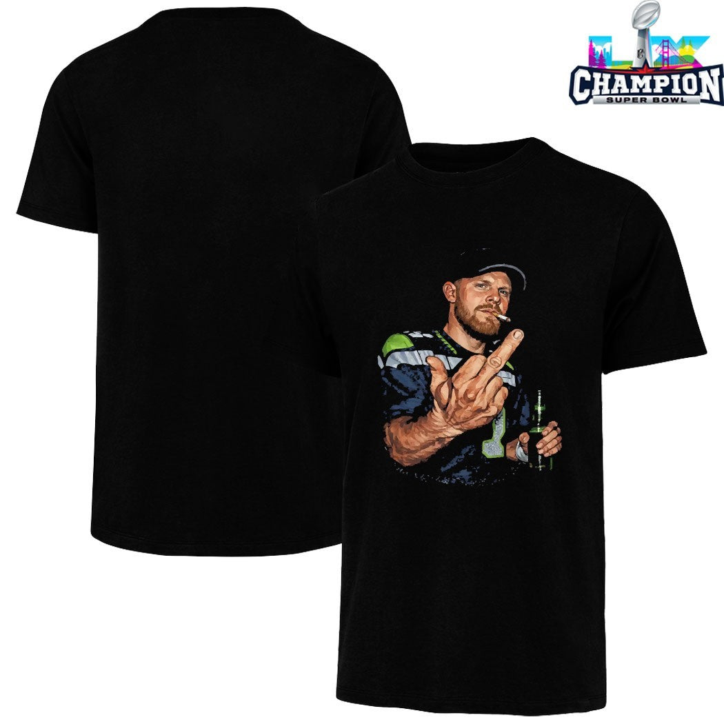 Ernest Jones IV Wearing Sam Darnold Middle Finger Seattle Seahawks T-shirts