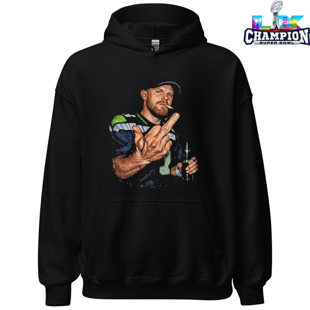 Ernest Jones IV Wearing Sam Darnold Middle Finger Seattle Seahawks T-shirts