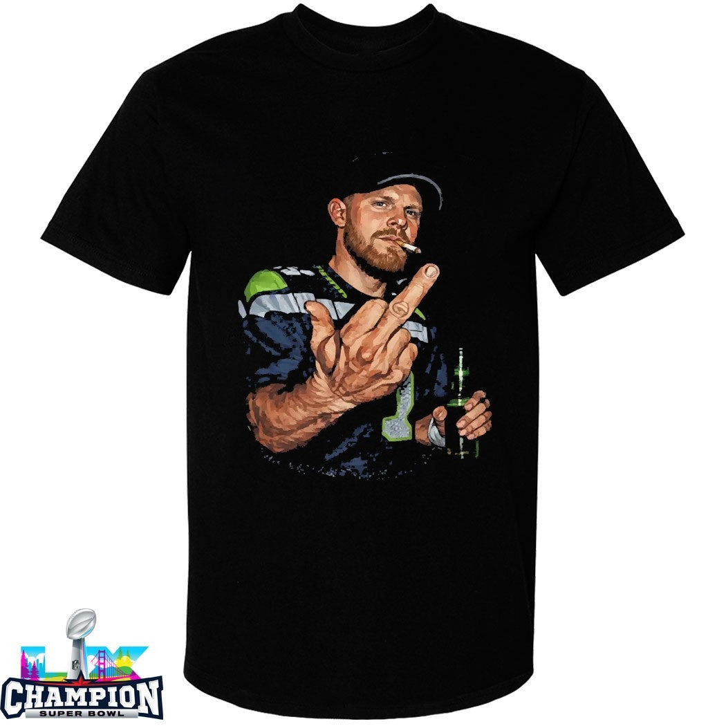 Ernest Jones IV Wearing Sam Darnold Middle Finger Seattle Seahawks T-shirts