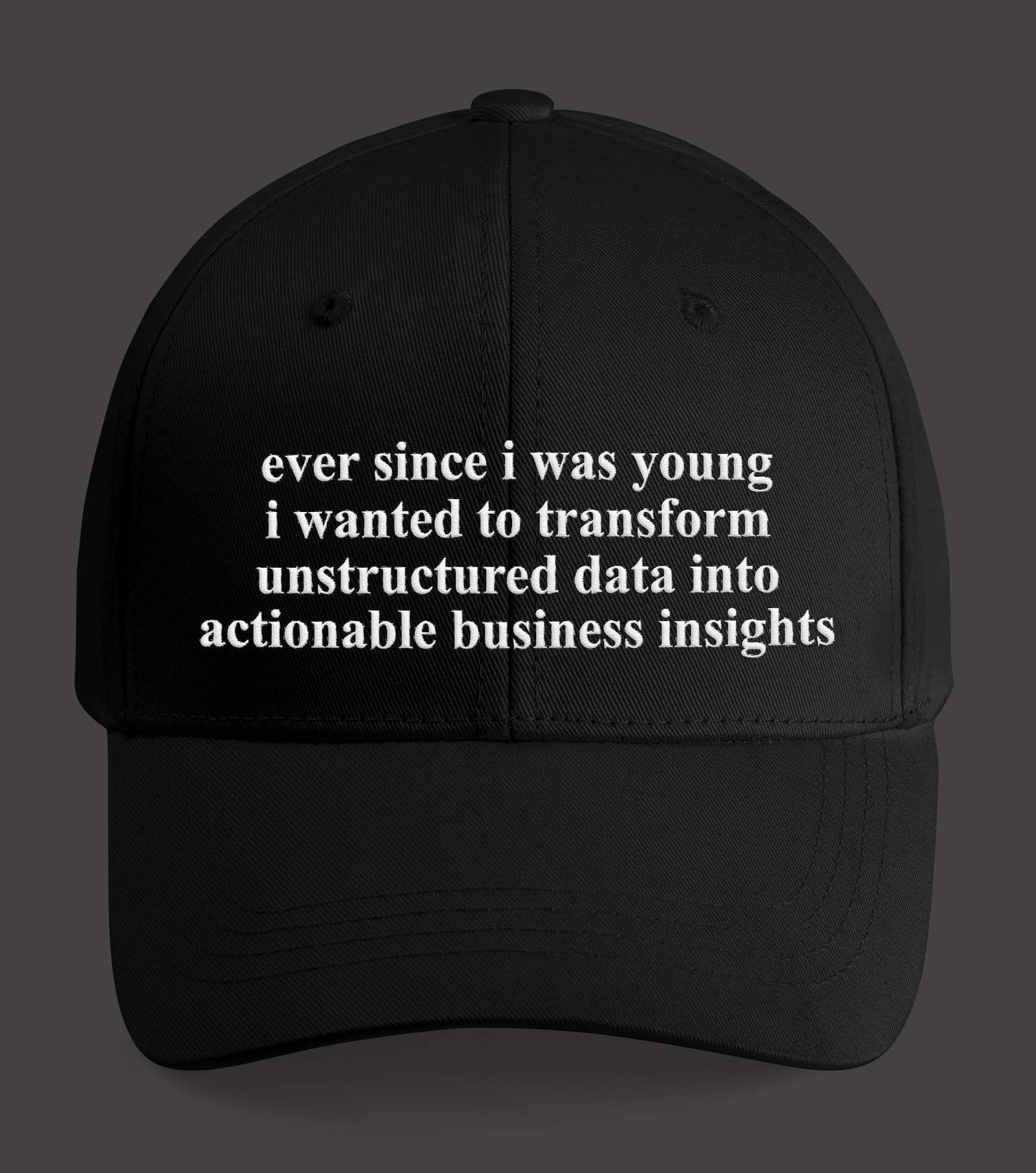 Ever Since I Was Young I Wanted To Transform Unstructured Data Into Actionable Business Insights Hat