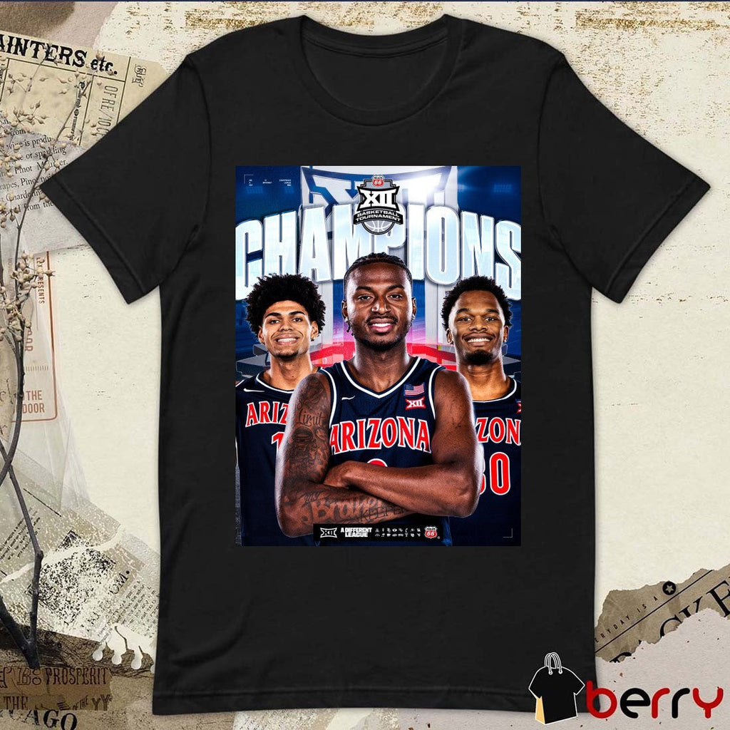 2026 Big 12 Conference Basketball Tournament Champions Arizona Wildcats Poster t-shirt