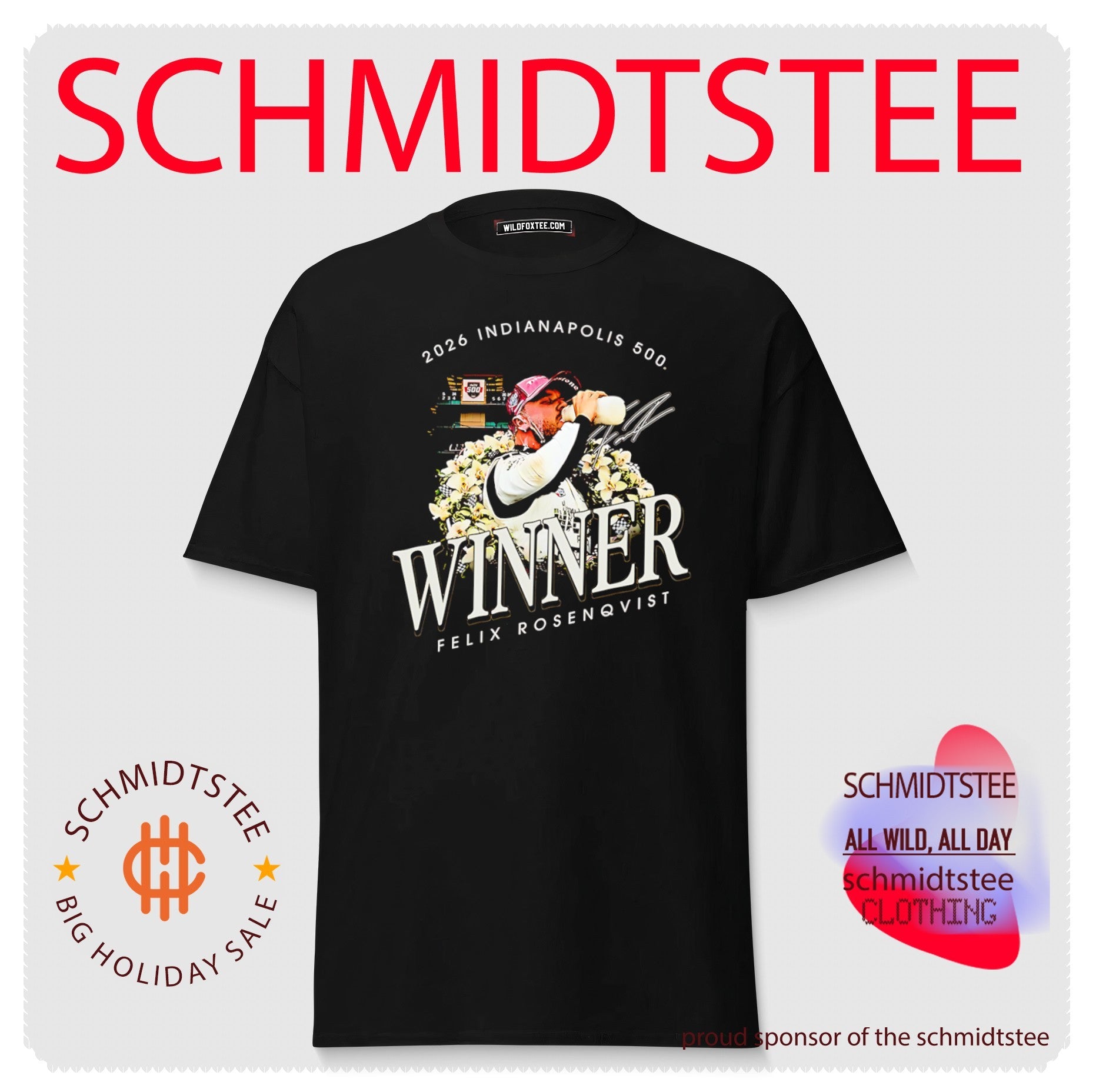 Felix Rosenqvist 2026 Indianapolis 500 Winner graphic signature shirt