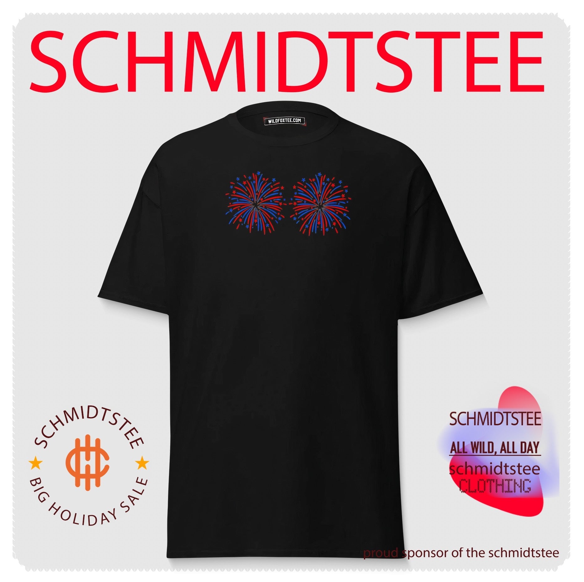 Fireworks over boobs shirt