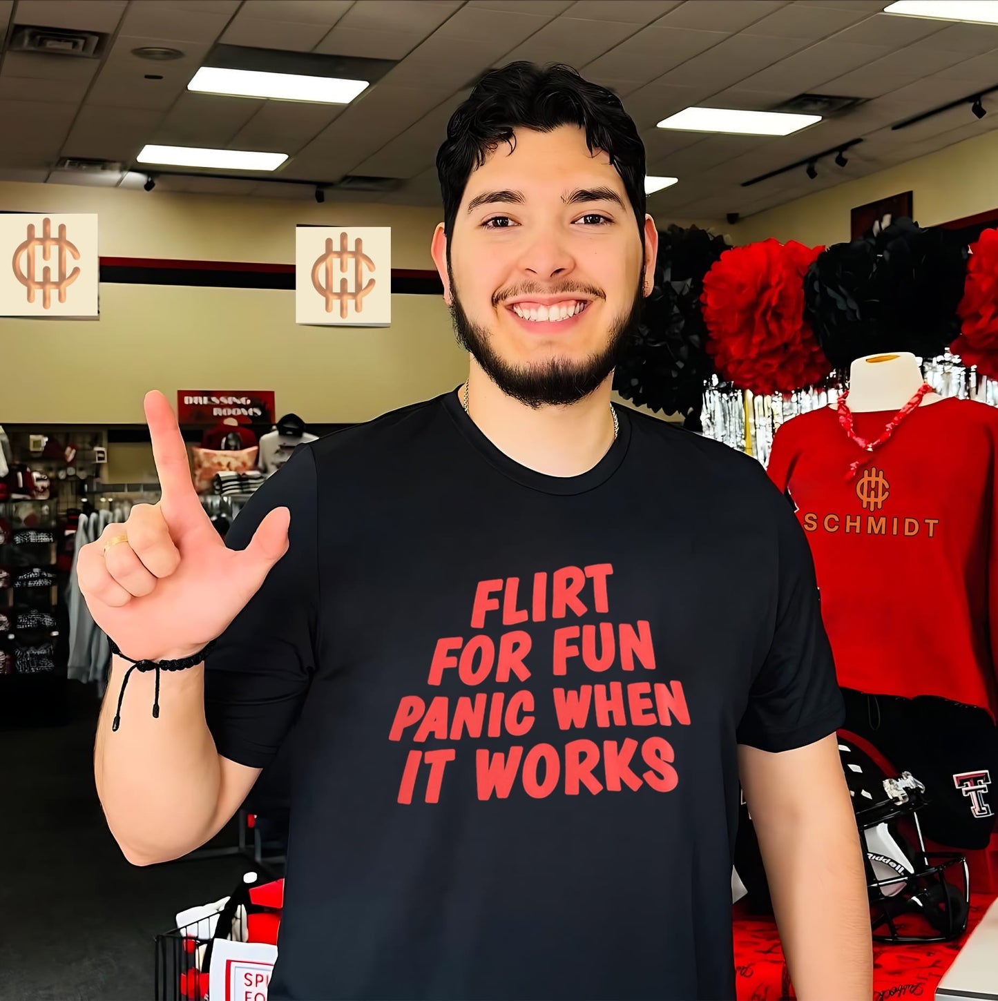 Flirt for fun panic when it works shirt