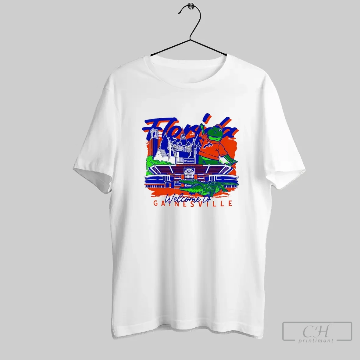 Florida Gators Football Welcome To Gainesville Hand Drawn Campus Masot T Shirt