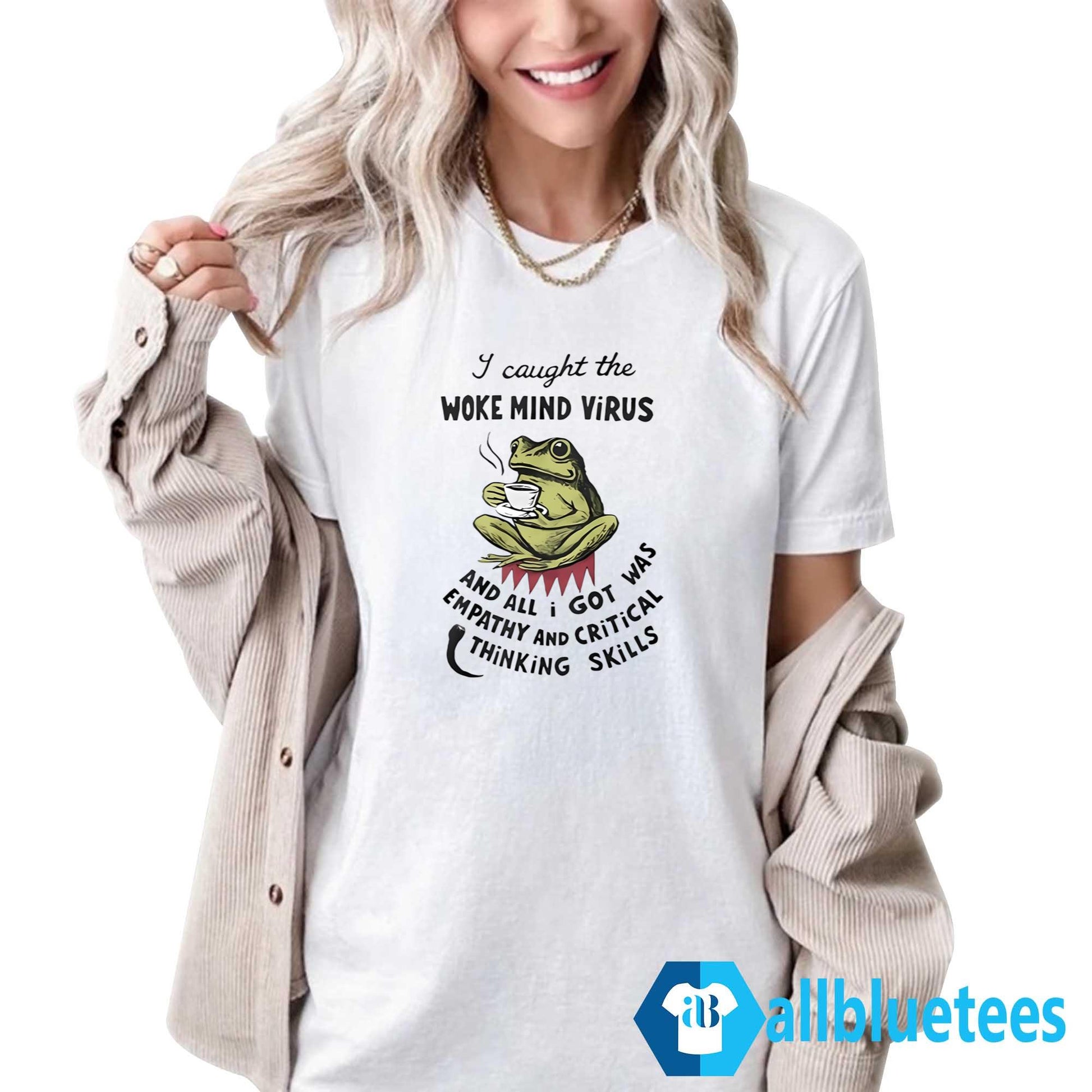 Frog Coffee I Caught The Woke Mind Virus Shirt