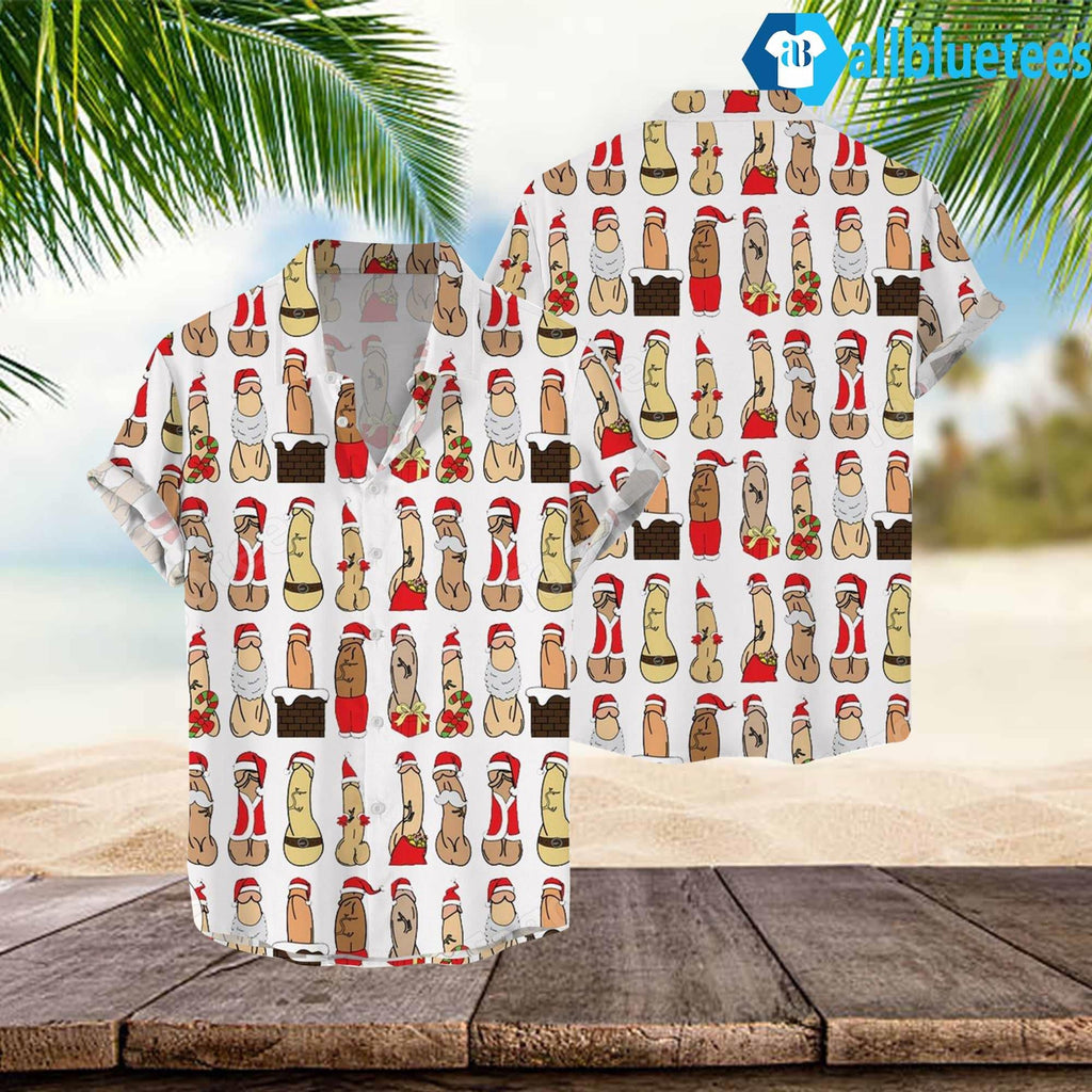 Fun Christmas Cocks Hawaiian Shirt