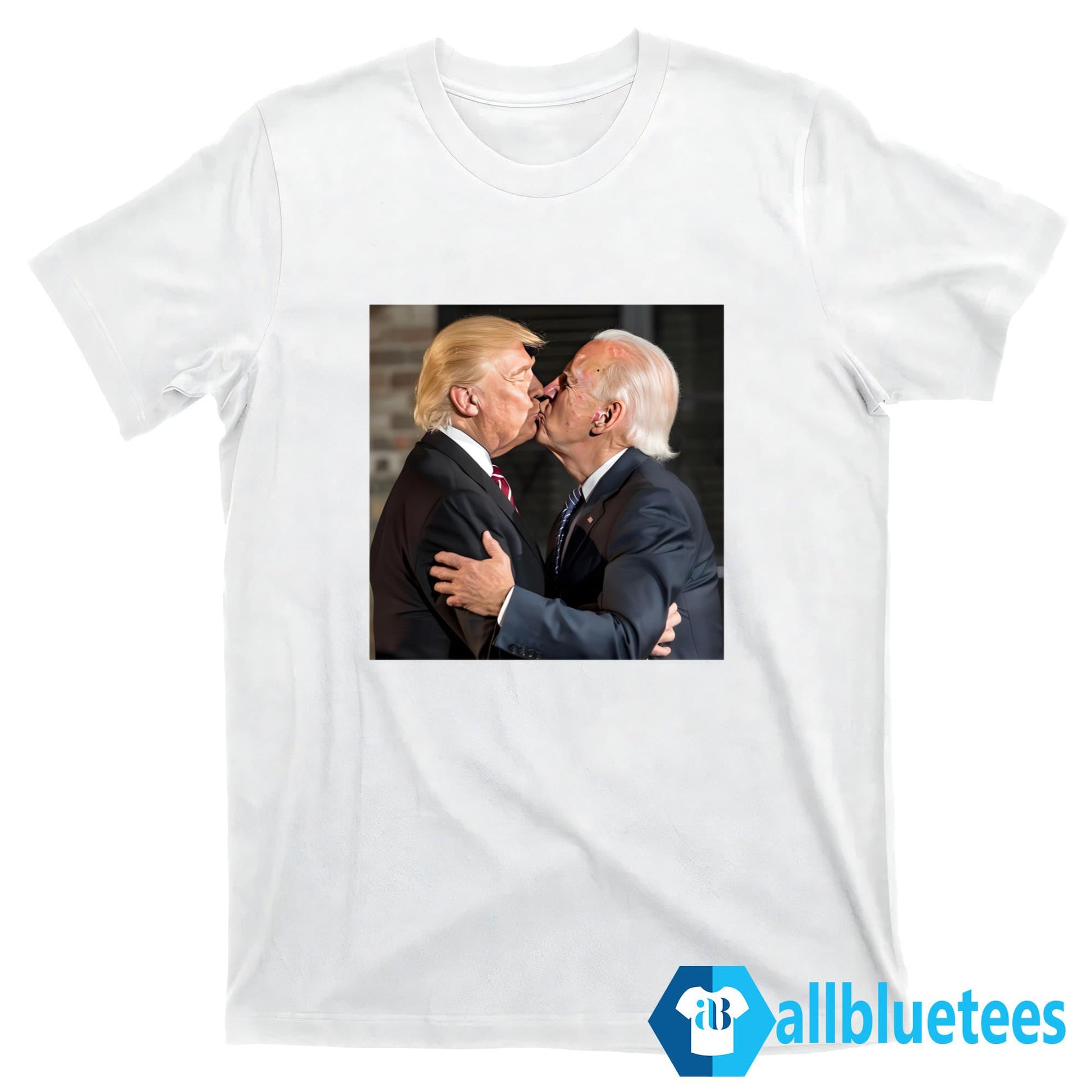 Funny AI Design Trump And Biden Kissing Shirt