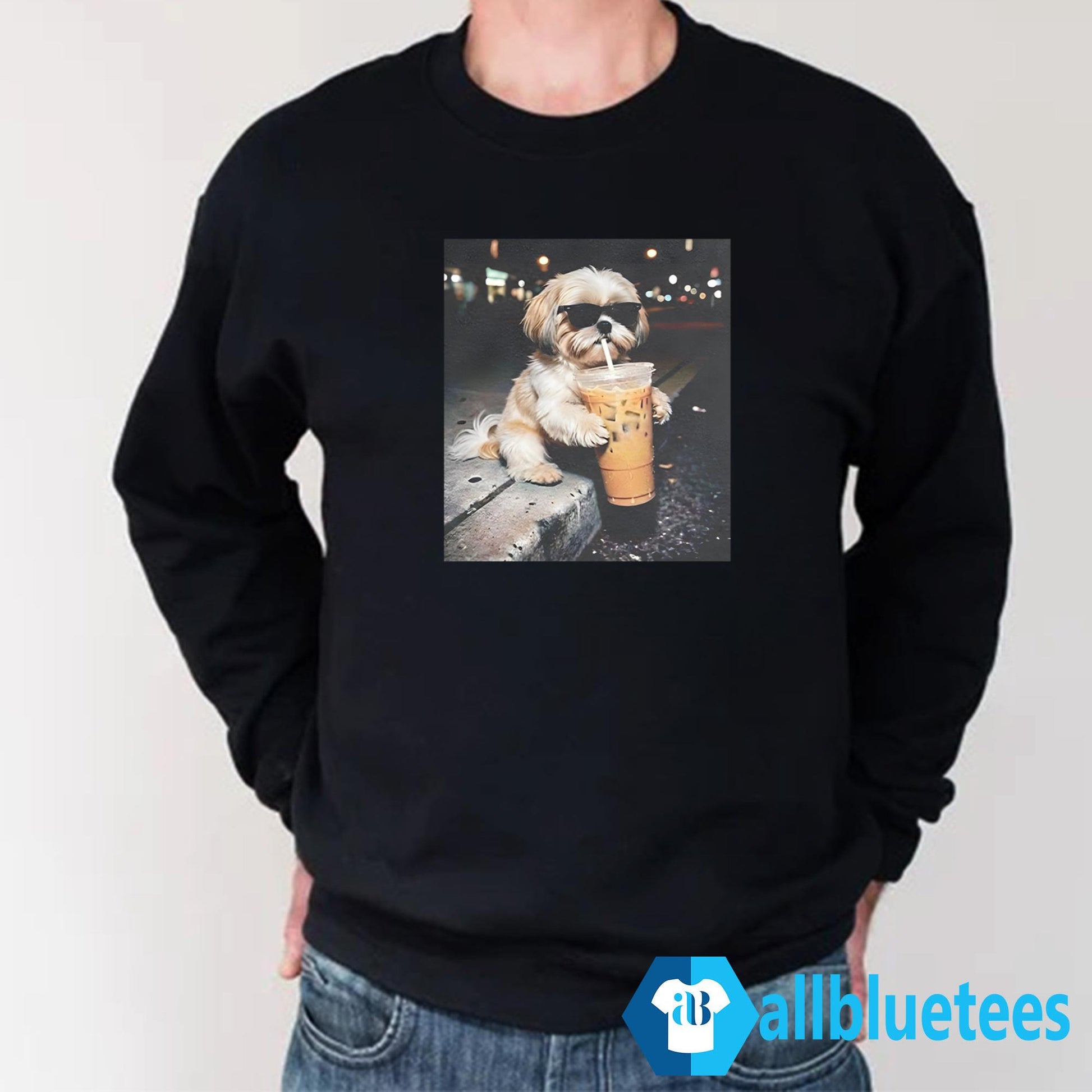 Funny Shih Tzu Drinking Iced Coffee Shirt