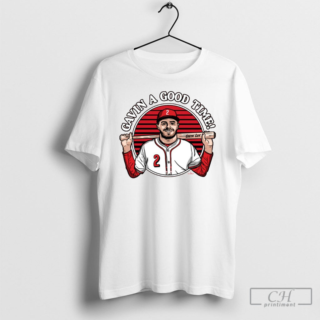 Gavin A Good Time Gavin Lux Cincinnati Reds Mlb Painting Tee Shirt