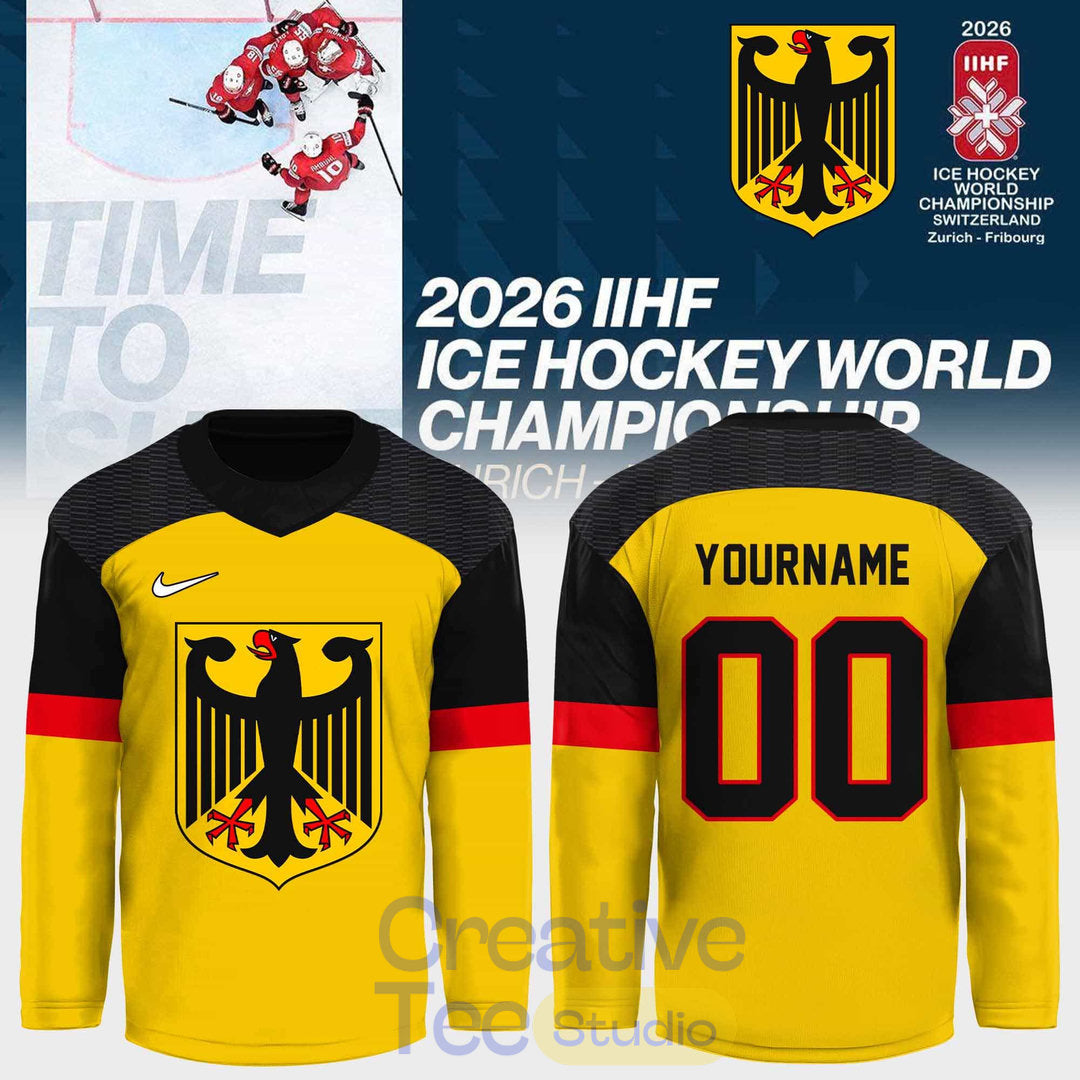 Germany 2026 IIHF Ice Hockey Championship Custom Hockey Jersey