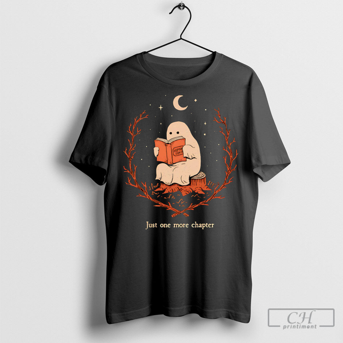 Ghost Reading Book Just One More Chapter Shirt