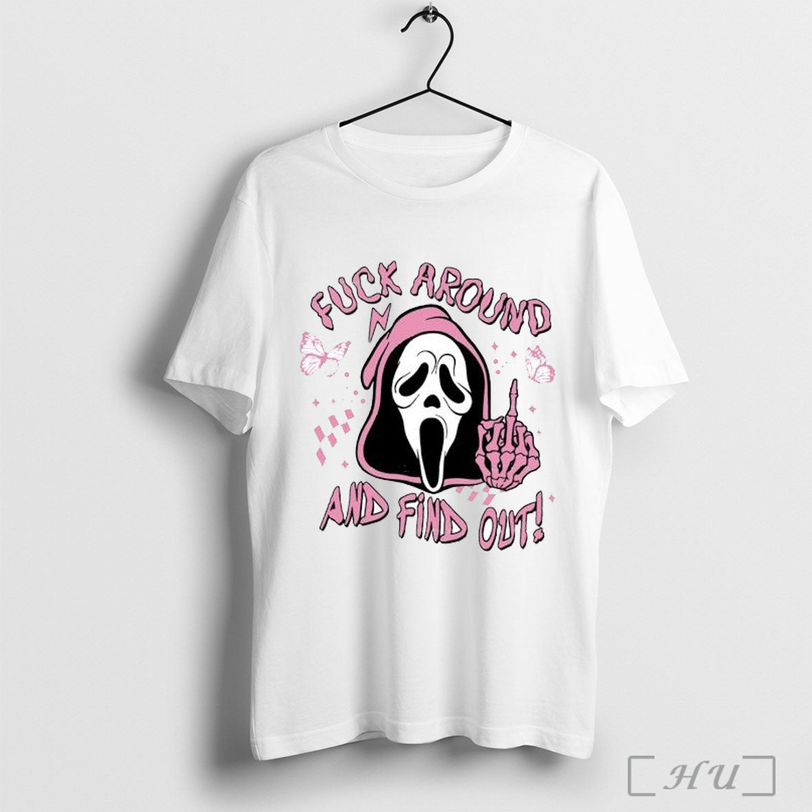 Ghostface Fuck Around And Find Out Horror Pink Halloween T Shirt
