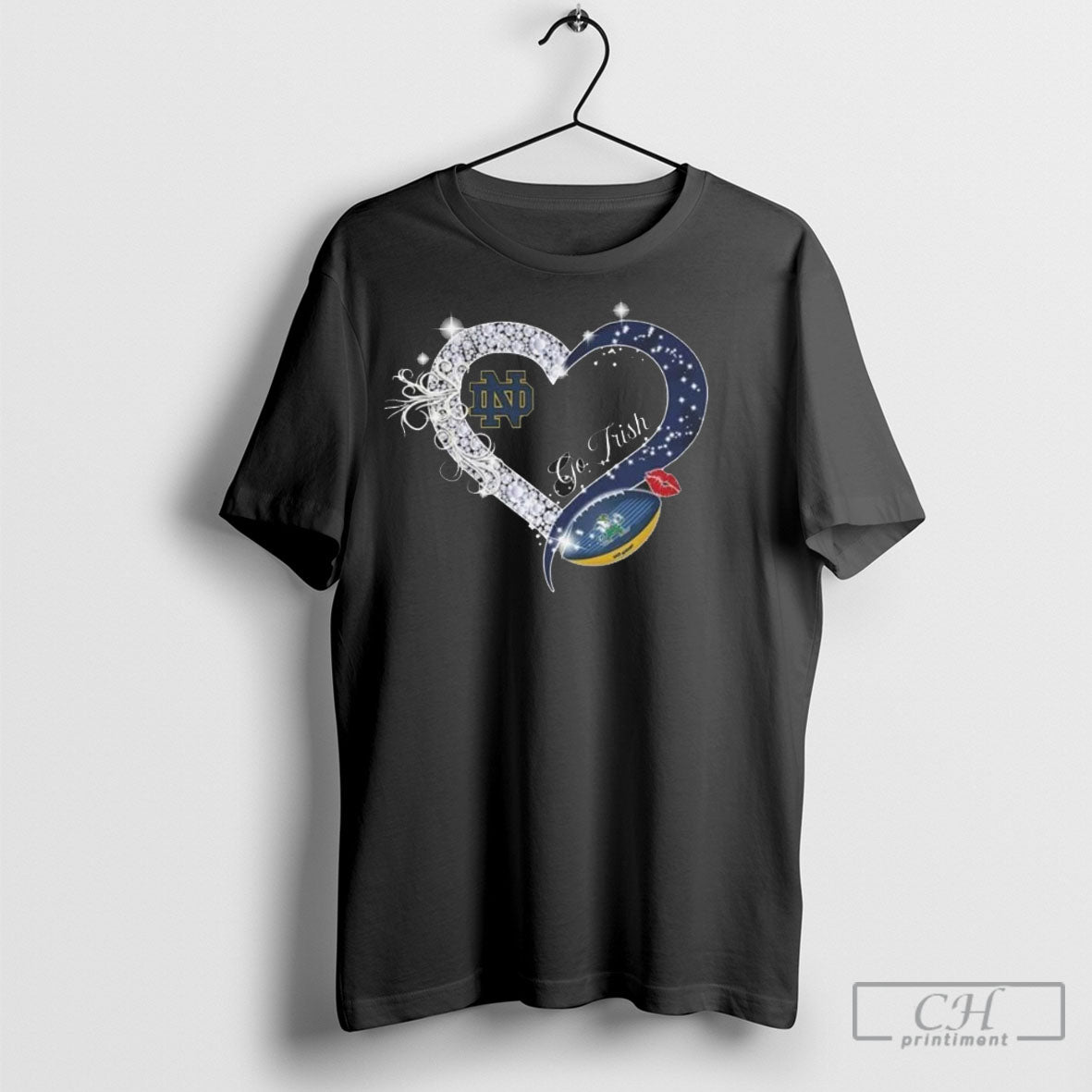 Go Irish Notre Dame Fighting Irish Diamond Hearts 2025 Shirt Sweater
