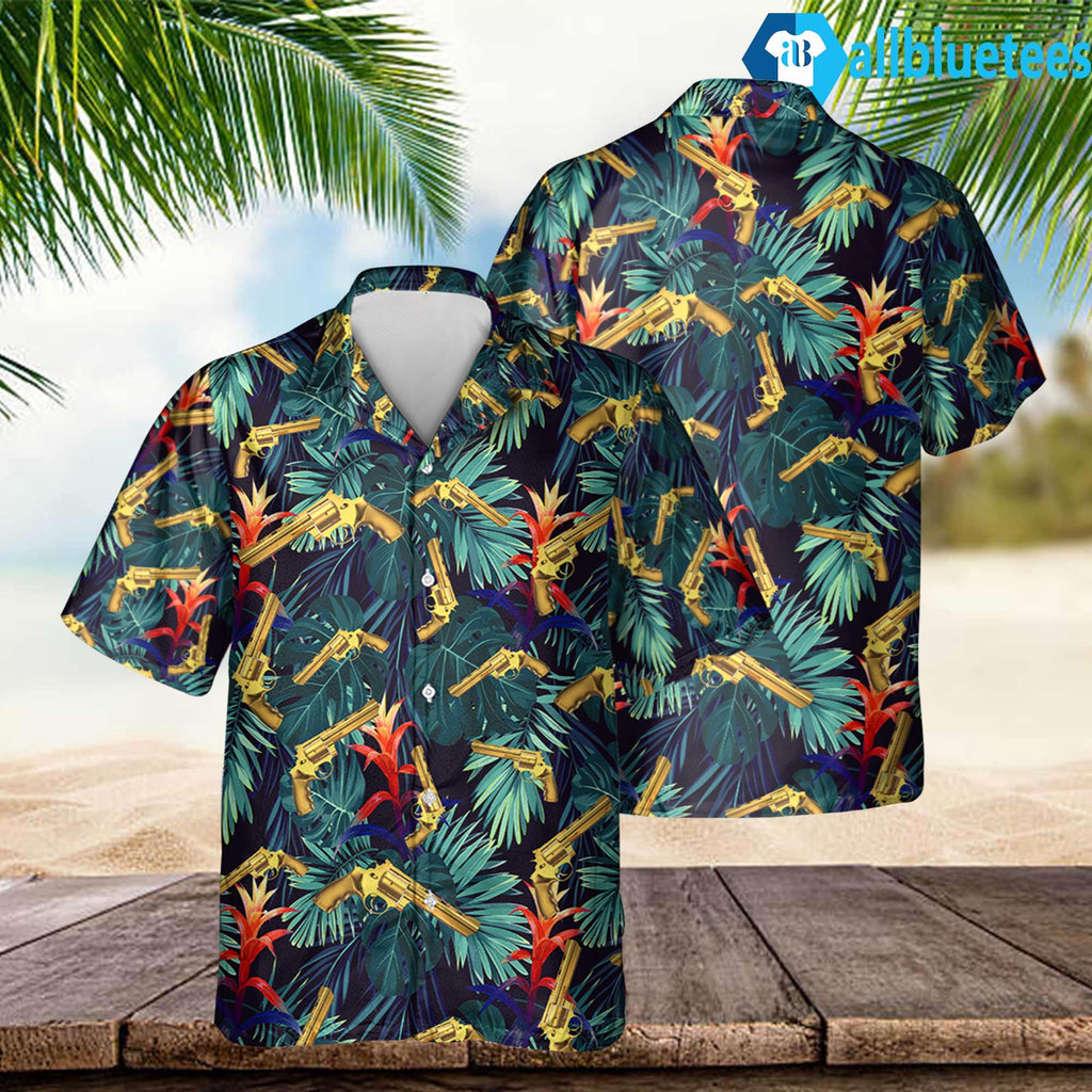 Golden Colt Anaconda Short Guns Tropical Hawaiian Shirt