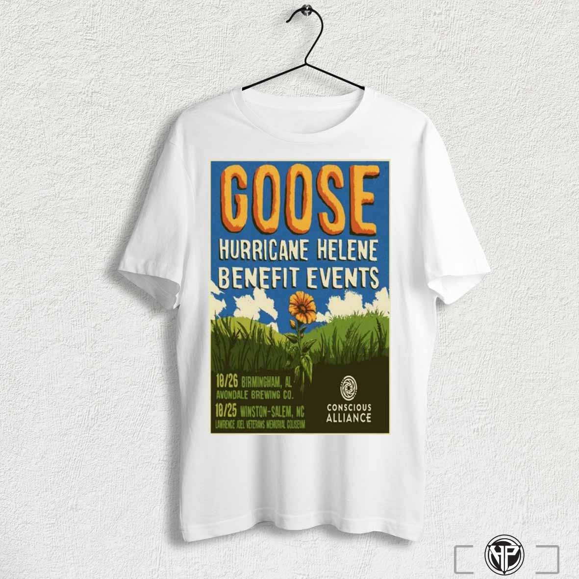 Goose Poster Show Hurricane Helene Benefit Events Oct 25 26 2024 Shirt