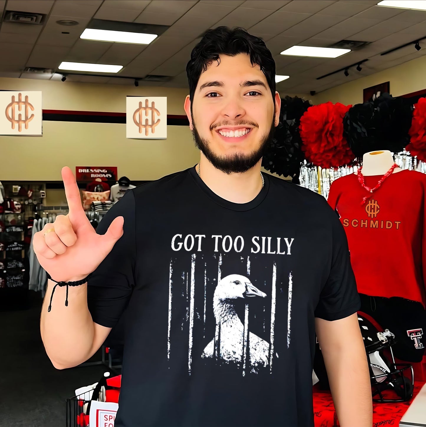 Got too silly duck in cell illustrated shirt