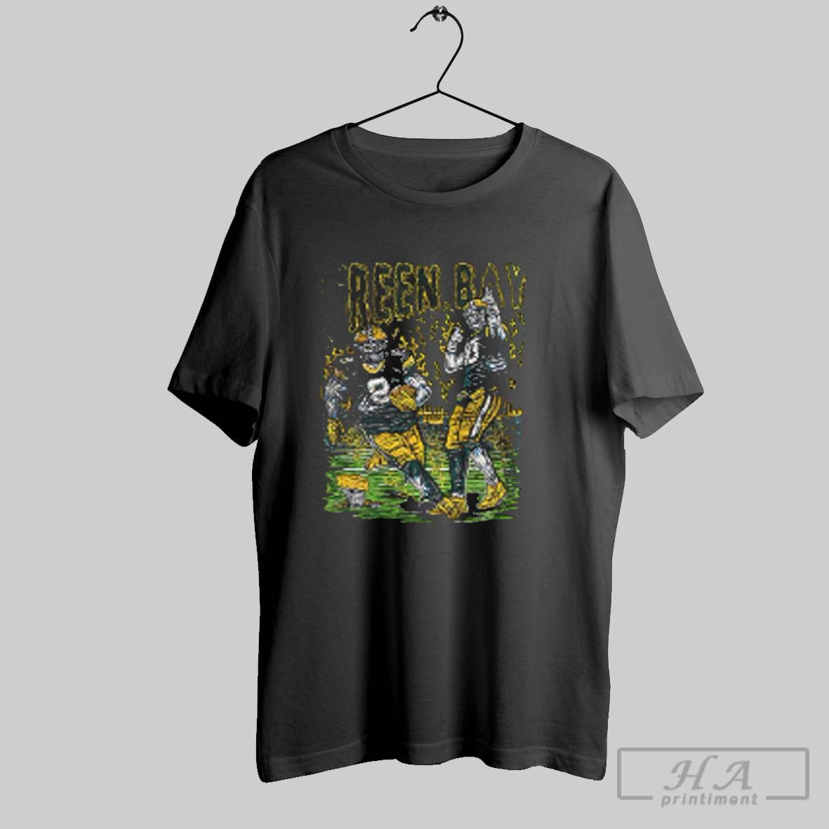 Green Bay Packers Zombie Football Players Halloween Graphic