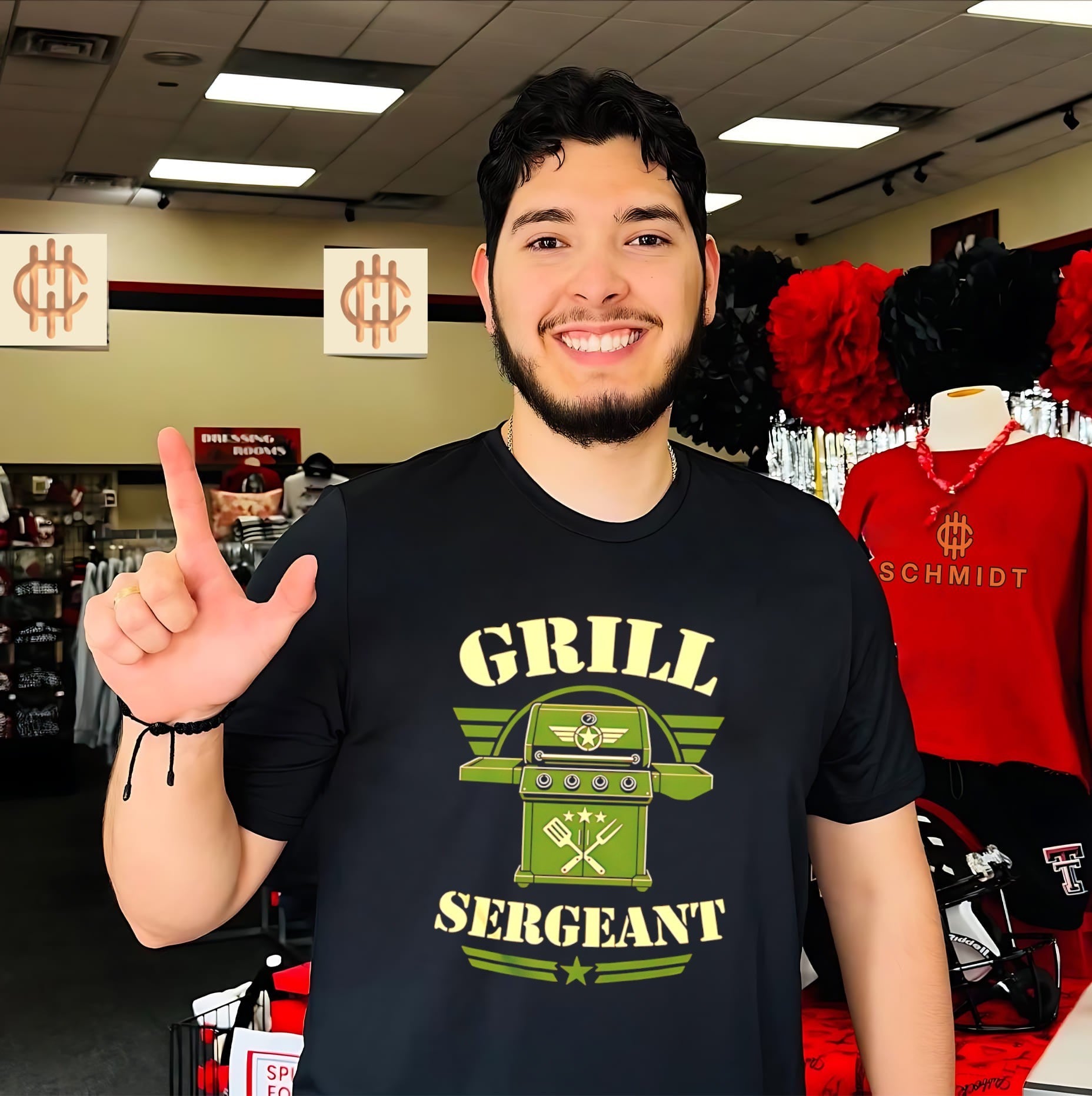Grill Sergeant militarystyle barbecue grill graphic shirt