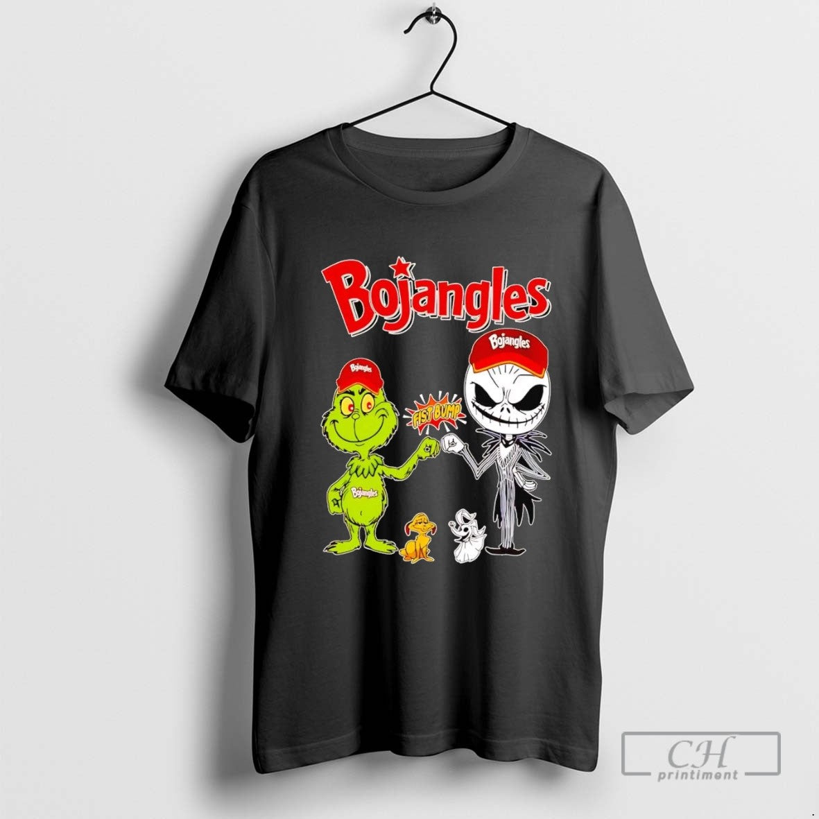 Grinch And Jack Skellington Fist Bump Bojangles Halloween