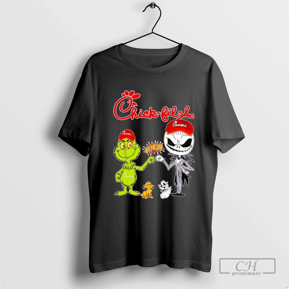 Grinch And Jack Skellington Fist Bump Chick Fil A Halloween