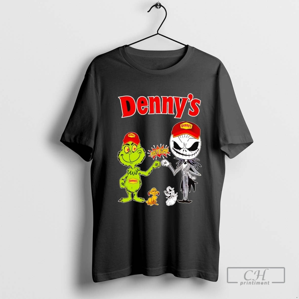 Grinch And Jack Skellington Fist Bump Dennys Halloween