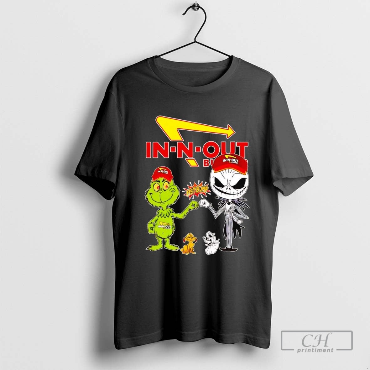 Grinch And Jack Skellington Fist Bump In N Out Halloween