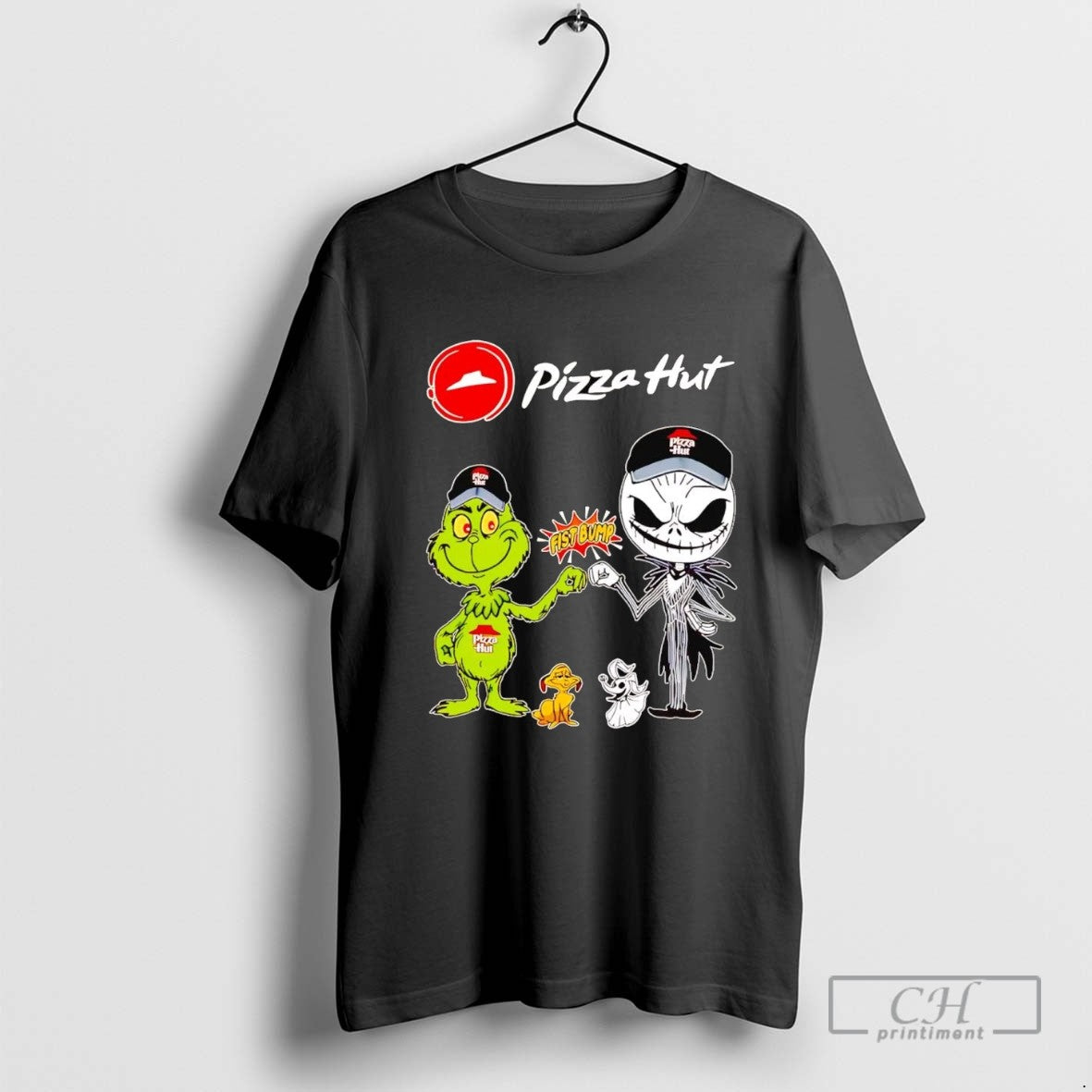 Grinch And Jack Skellington Fist Bump Pizza Hut Halloween