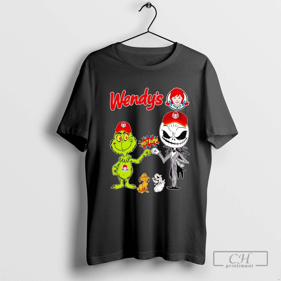 Grinch And Jack Skellington Fist Bump Wendys Halloween