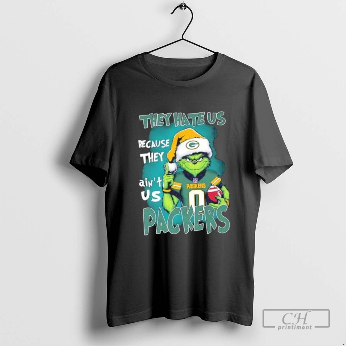 Grinch They Hate Us Because They Aint Us Green Bay Packers Chirstmas