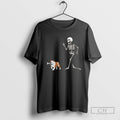 Halloween Bulldog And Skeleton