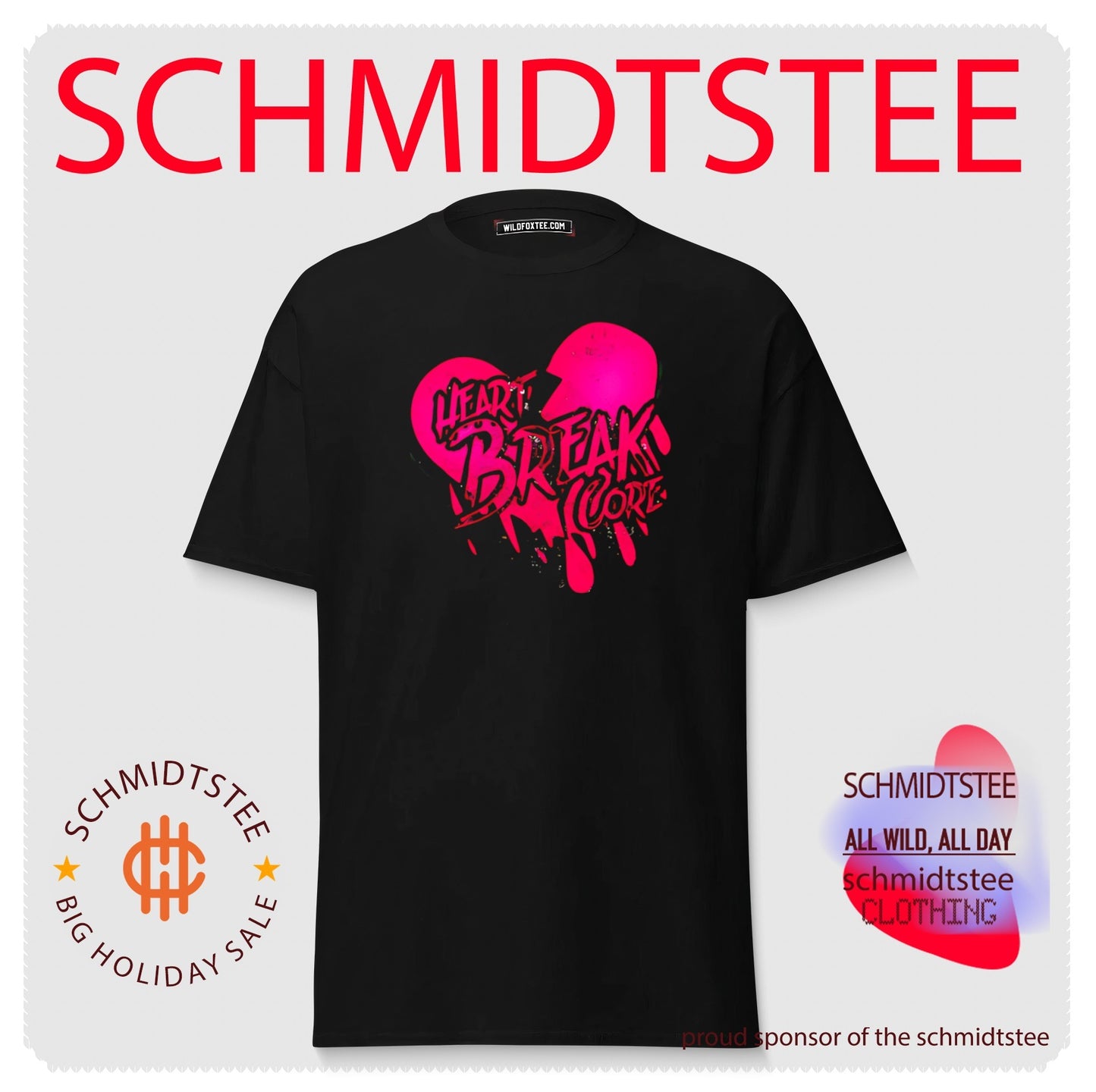 Heart break core Chazza McKenzie neon pink heart graphic shirt